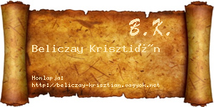 Beliczay Krisztián névjegykártya
